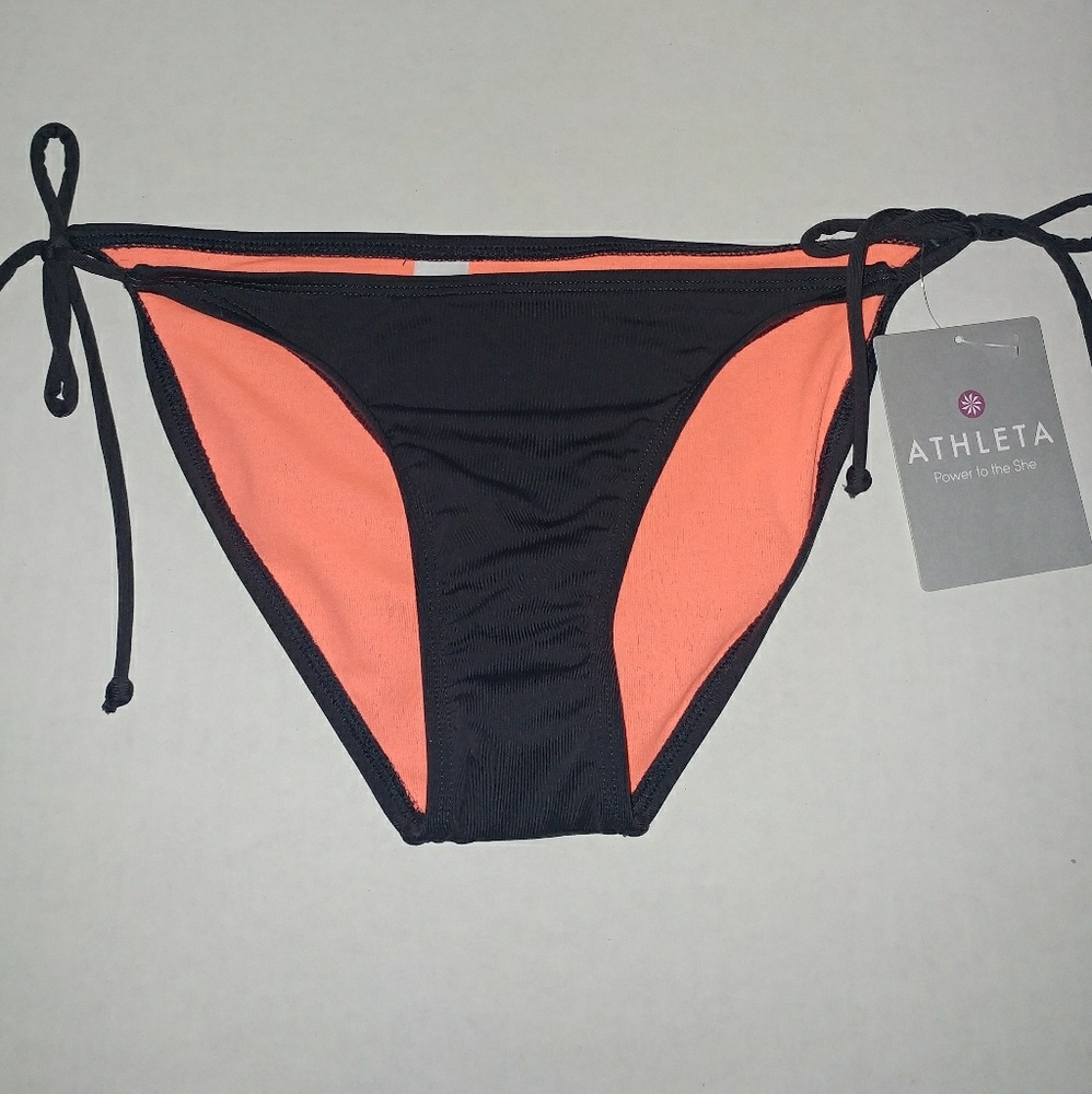 Athleta Dark Gray Tie Bikini Bottom